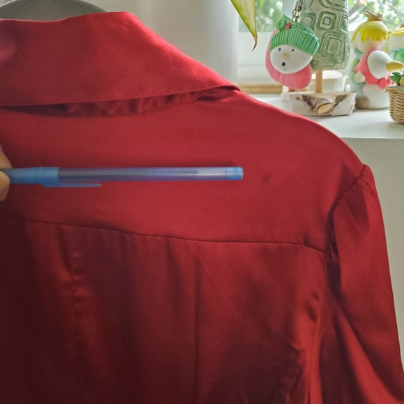 BeBe Sweet Bright Red Silk Top Size XS - Picture 7 of 8